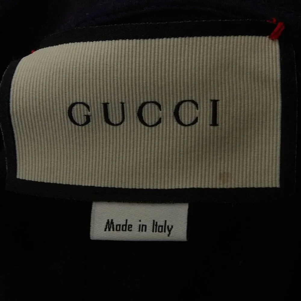 Gucci Blue Bee Embroidered Pique Polo T-Shirt L